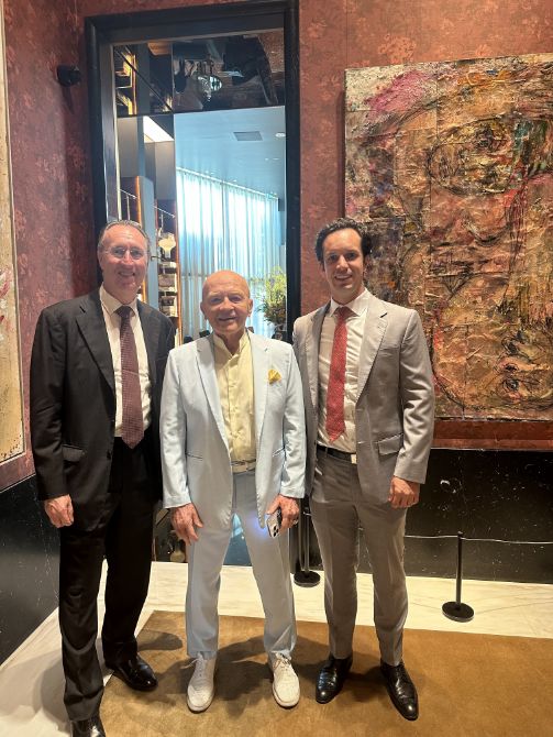 Zachary Cefaratti and Mark Mobius, Dubai Arts Club.