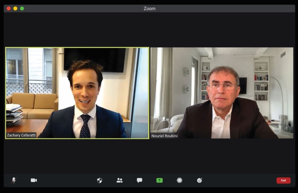 Zachary Cefaratti and Nouriel Roubini, Webinar.
