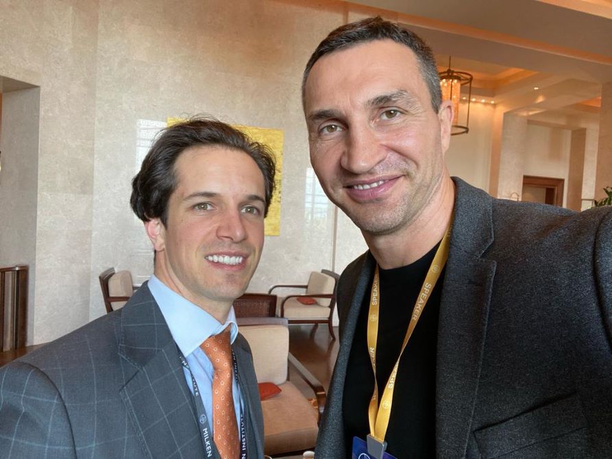 Zachary Cefaratti and Wladimir Klitschko at Milken Abu Dhabi