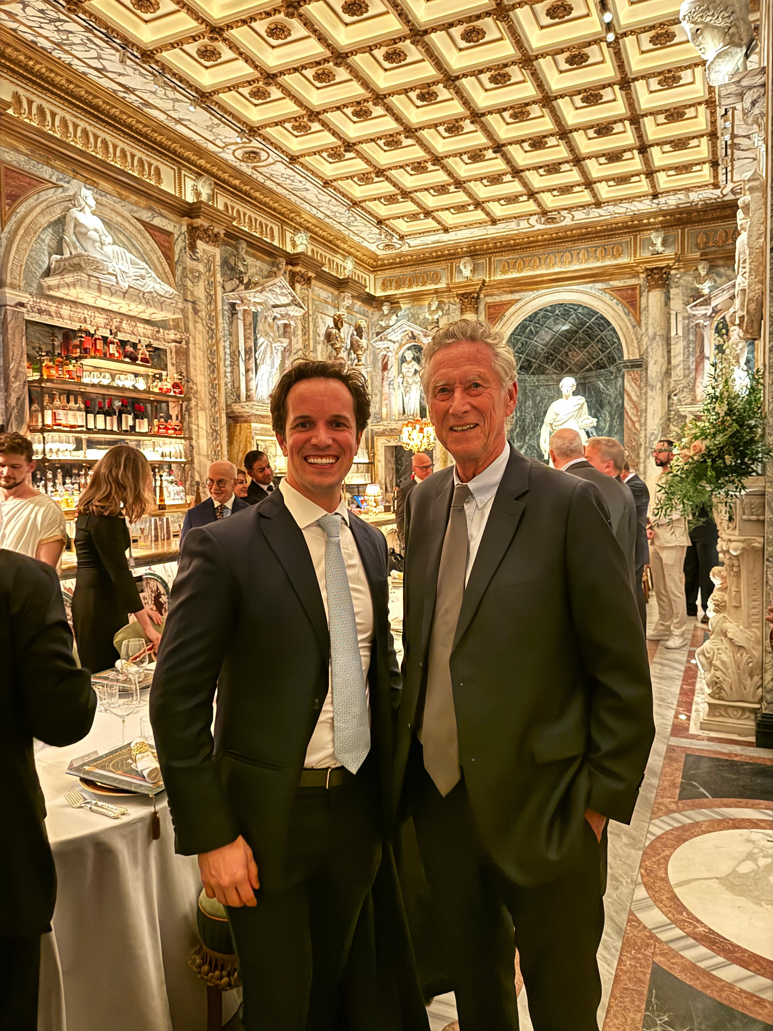 Zachary Cefaratti and former IMF Chief Economist Oliver Blanchard at Apollo’s Muse following AIM Summit London
