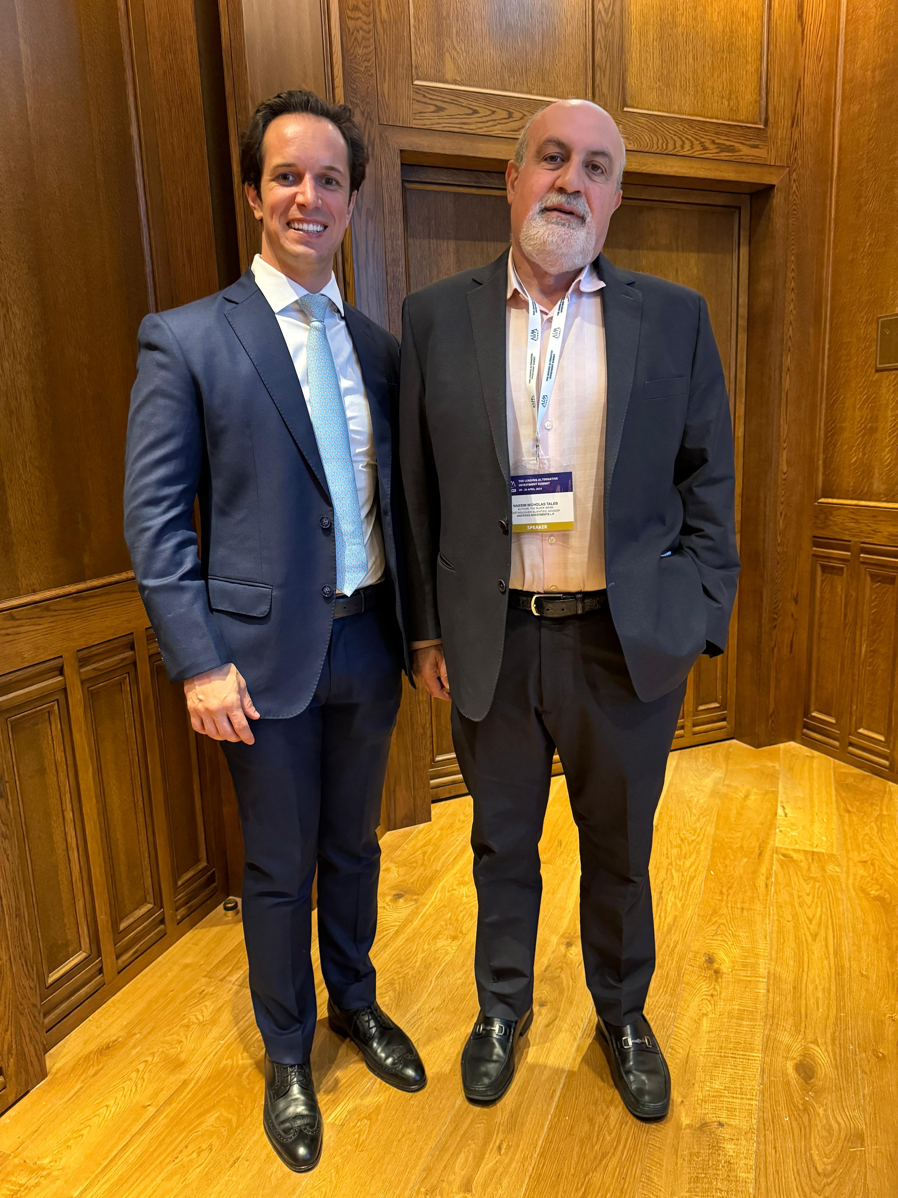 Zachary Cefaratti and Nassim Taleb at AIM Summit