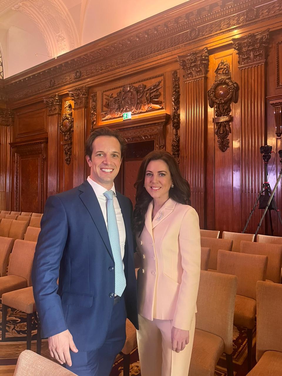 Zachary Cefaratti and Julia Chatterley at AIM Summit